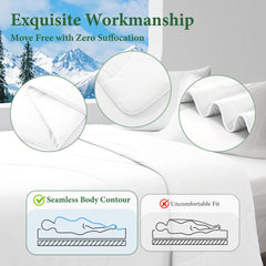 TEXARTIST Cooling Blanket for Hot Sleepers, Cooling Comforter Queen Size, Cold Blanket Summer Lightweight Breathable Soft Comforter to Stay Ice Cool for Night Sweats, Machine Washable White (90"x90")