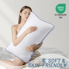 HARNY Pillows Queen Size Set of 2,Bed Pillows for Sleeping 2 Pack,Luxury Hotel Quality Pillow for Side and Back Sleeper,Filled with Down Alternative,Machine Washable,20 x 30 Inches