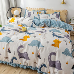 4pcs Home Textiles Cat Kitty Duvet Cover Pillow Case Bed Sheet Boy Kid Teen Girl Bedding Linens Sanding Set King Queen Twin