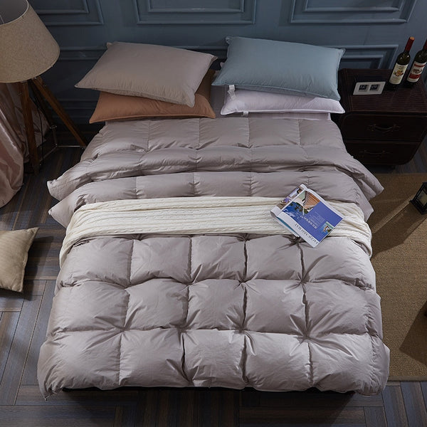 【TEXLORD】100% white goose/duck down winter quilt comforter blanket duvet filling cotton cover twin single queen supper king size